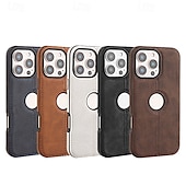 cheap iPhone Cases-Phone Case For Apple AirTag iPhone 16 Pro Max Plus iPhone 15 14 Pro Max Plus iPhone 13 12 Pro Max Back Cover Magnetic Adsorption Support Wireless Charging Shockproof Geometric Pattern PU Leather