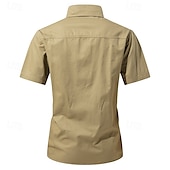 economico Camicie da lavoro da uomo-Per uomo Camicia Camicia Estiva Camicia casual Camicia con Bottoni Camicia cargo Blu denim Nero Giallo Rosso Kaki Manica Corta Semplice Colletto a Camicia Vacanza Camicia hawaiana Tasca Abbigliamento