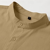 economico Strada-Per uomo Camicia Camicia con colletto alla coreana Camicia Estiva Abbigliamento da spiaggia Camicia casual Camicia con Bottoni Semplice Vacanza Ferie Bianco Azzurro cielo Verde Cachi Manica Lunga