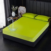 cheap Sheets &amp; Pillowcase-Queen Full King Protective Bed Cover Waterproof Mattress Protector Fitted Waterproof Sheet Bed Protector Mattress Pad Fitted Sheet Adjustable 4 Corners With Elastic Band