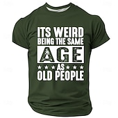 お買い得  メンズおもしろTシャツ-男性用のおもしろいグラフィック T シャツ - &#039;年寄りと同じ年になるのは変だ&#039; 皮肉な老化ユーモア T シャツ