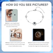 baratos Presentes Personalizados-Pulseira de projeção de fotos personalizada, o melhor presente personalizado para ela, joias de luz e sombra – dia das mães, dia dos namorados, natal, aniversário, presente de aniversário para mãe,