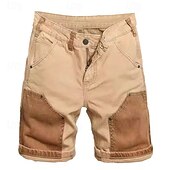 preiswerte Draussen-Herren Cargo-Shorts Outdoor Shorts Bermudashorts Strandshorts Freizeitshorts Tasche Gerader Schnitt Farbblock Atmungsaktiv Feuchtigkeitsableitend Knielang Arbeit Lässig Täglich Mode Streetwear Khaki