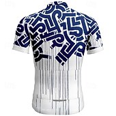 abordables Maillots pour hommes-Men's Cycling Jersey Geometric Short Sleeve Bike Tee Tshirt Jersey with 3 Rear Pockets Mountain Bike MTB Quick Dry Anatomic Design Wicking Breathable Sports Wine Red Black Blue Clothing Apparel