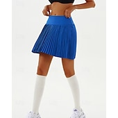 cheap Women&#039;s Skirts &amp; Skorts-US Open Women&#039;s Tennis Skirts Tennis Skirts with Shorts Pleated Side Pockets Breathable Tennis Golf Pickleball Patchwork Solid Colored Bottoms Black White Pink Tennis Clothing