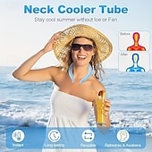 abordables Piscinas, Jacuzzis &amp; Suministros-Tubo de enfriamiento reutilizable para el cuello, ideal para temperaturas inferiores a 28 °C (90 °F), ideal para climas cálidos y temperaturas de congelación inferiores a 28 °C (90 °F).