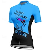 tanie Damskie koszulki-Damskie Koszulka rowerowa Graficzny Litery i cyfry Krótki rękaw Rower Tee Tshirt Dżersej z 3 tylnymi kieszeniami Kolarstwo górskie Szybkie wysychanie Anatomiczny kształt Odprowadzające wilgo