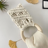 economico Tende macrame e stringa-Anello per asciugamano in crochet boho regalo per la festa della mamma supporto per asciugamano in macramè da cucina anello porta asciugamani in macramè anello per asciugamani da appendere in crochet