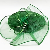 cheap Fascinators-Headdress Sinamay Fedora Hat Wedding Evening Party Tea Party Horse Race Cocktail Vintage Cute With Feather Headpiece Headwear