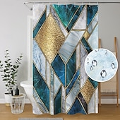 baratos Cortinas de Banho-Cortina de Chuveiro com Ganchos 180cm*180cm(70&quot;*70&quot;) Poliéster Lavável à Prova d&#039;Água com Padrão para Decoração de Banheira de Banheiro Mármore Abstrato