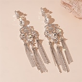abordables Boucles d&#039;oreilles-Argent Zircon Boucle d&#039;Oreille Créoles Le style rétro Géométrique Goutte ancien Mode Des boucles d&#039;oreilles Bijoux Argent Pour Mariage Soirée Fiançailles Bal de promo 1 Paire