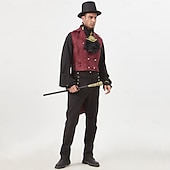 levne Topy-Punk a gotika Viktoria Tarzı Steampunk Kamizelka Vesta Princ Upír Dvouřadé Žakár Pánské Královský předvečer Všech svatých Karneval Výkon LARP Ren Faire Dospělé Vesta Celý rok