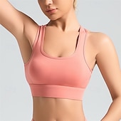 cheap Sports Bras &amp; Vests-Sports Bra Hollow Mesh Back Sports Bra Fitness Yoga Vest Shockproof Yoga Bra Without Steel Ring