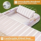 cheap Pools, Hot Tubs &amp; Supplies-Air drying sun pool lounge chair float 85 x 57 oversized pool float for adults with pillows 4-in-1 sun drying bathtub float water blowing balloon pool suitable for summer water party games