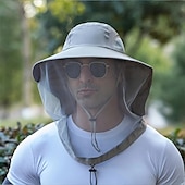 baratos chapéus de casa-Chapéu Protetor Solar para Homens e Mulheres com Rede de Mosquito Boné para Praia e Pesca de Aba Larga com Orelhas Malha Respirável à Prova de Vento