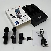 baratos acessórios de perfuração-Microfone de lapela sem fio para iPhone e Android, mini microfone USB-C com redução de ruído, perfeito para gravação, vlog, YouTube, TikTok, podcasts e vídeos de entrevistas