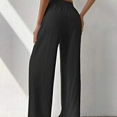 cheap Plain Cotton Linen Pant-Women&#039;s Cotton Linen Pants Slacks Streetwear Casual Full Length Natural Plain Pocket Elastic Waist Comfy Comfortable Casual Daily Weekend Apricot Light Sky Blue Black Army Green Summer Regular Fit