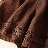 abordables Short en lin et coton-Femmes Short en coton et lin Shorts Slacks Occasionnel Court Naturel Uni Avec Poches Conception à cordon élastique Confortable Extérieur Sortir Noir Gingembre Vert Amande Été Coupe régulière