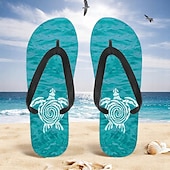 billiga Semester Sandaler-flip flops med tryckta havssköldpaddor för män – strandinspirerad och bekväm stil för strandutflykter, surfing och tropiska semestrar