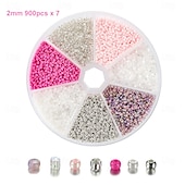 abordables kit para hacer cuentas-Juegos de cuentas esmaltadas en caja de 2 mm, kit de abalorios para hacer pulseras y accesorios de collar.