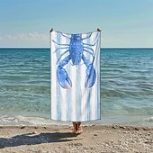 economico set di asciugamani da spiaggia-telo mare stampato, telo mare leggero e anti-sabbia ad asciugatura rapida, ideale per viaggi, piscina e uso all&#039;aperto