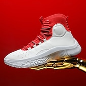 Χαμηλού Κόστους Ανδρικά Sneakers-ανδρικά κόκκινα και λευκά ψηλά αθλητικά παπούτσια μπάσκετ με απορρόφηση κραδασμών – κορυφαία άνεση και ανθεκτικότητα για αθλητικές επιδόσεις