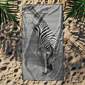economico set di asciugamani da spiaggia-telo mare stampato, telo mare leggero e anti-sabbia ad asciugatura rapida, ideale per viaggi, piscina e uso all&#039;aperto