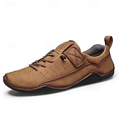 preiswerte Sneaker für Herren-Braune Casual-Sneaker für Herren – vielseitige Schlupfschuhe aus weichem Leder für Komfort im Alltag