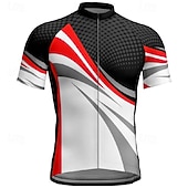 economico Maglie da uomo-Per uomo Maglia da Ciclismo Geometrico Manica Corta Bicicletta Maglietta Maglia con 3 tasche posteriori Mountain Bike MTB Asciugatura Rapida Design Anatomico Assorbente Traspirante Gli sport Giallo