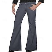 preiswerte Unterteile-Retro Vintage 1970er Lange Länge Hose Schlaghosen Hippie Einfarbig Herren Maskerade Alltagskleidung Pride Parade Pride-Monat Erwachsene Hose Frühling &amp; Sommer