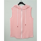 cheap Men&#039;s Tee Sets-Men&#039;s T-shirt Suits 2 Pieces Outfits Tee &amp; Shorts Sleeveless Hooded Summer Plain Fashion Casual 2 Piece Vacation Daily Wear Going out Black Pink White Top Tee for Men