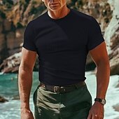 Miesten Puuvillainen T-paita Lyhythihainen Tiukka pyöreä kaula-aukko Kesä Tavallinen Perus Perinteinen Loma Rento / arki Musta Valkoinen Pinkki Top T-paita miehille halpa perus t-paidat-Miesten Puuvillainen T-paita Lyhythihainen Tiukka pyöreä kaula-aukko Kesä Tavallinen Perus Perinteinen Loma Rento / arki Musta Valkoinen Pinkki Top T-paita miehille