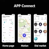 abordables Montres connectées-GT45 Montre intelligente 1.6 pouce Smartwatch Montre Connectée Bluetooth Rappel d&#039;appel Contrôle de l&#039;Activité Rappel sédentaire Compatible avec Smartphone Femmes Hommes Rappel de Message Podomètre