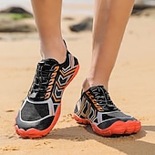 abordables Zapatillas Informales-Hombre Zapatillas de deporte zapatos descalzos Antideslizantes Barranquismo Casual Cuero PU Malla Transpirable Cómodo Antideslizante Cordones Negro / Rojo Negro Azul Real Verano Primavera
