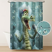 Недорогие Душевая занавеска-Занавеска для душа с крючками 180 см*180 см (70"*70") Полиэстер washable водонепроницаемая рисунок в ванной комнате декор для ванной с животными крокодил
