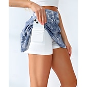 Χαμηλού Κόστους Γυναικείες φούστες και σορτς-Γυναικεία Δετοβαμένο Casual φούστα Φούστες τένις με σορτς Στάμπα Γρήγορο Στέγνωμα Τέννις Γκολφ Μπάντμιντον Ελλειψη Μπλε Ρούχα τένις