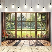cheap Landscape Tapestry-Beautiful natural scenery outside the window Hanging Tapestry Wall Art Large Tapestry Mural Decor Photograph Backdrop Blanket Curtain Home Bedroom Living Room Decoration
