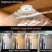 economico luce dell&#039;armadio-1 pz luce notturna a induzione con oscuramento a tre colori, telecomando magnetico, armadietto per vino, armadio, illuminazione, ricarica di tipo C