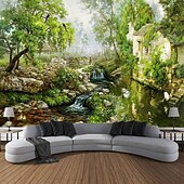 cheap Forest Tapestry-Plant and animal landscapes Tapestry Mural Decor Photograph Backdrop Blanket Curtain Home Bedroom Living Room Decoration