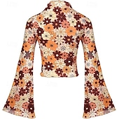 economico Cime-Retrò Vintage Anni &#039;70 Disco Crop Top Hippie Stampa Per donna Giorno dei Re Mascherata Festa / Sera Parata dell&#039;Orgoglio Mese dell&#039;orgoglio Adulti Top