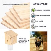 abordables Soins et soutien aux animaux-Piège à abeilles charpentières pour l&#039;extérieur - Pièges à abeilles charpentières suspendus en bois de style pentroof pour l&#039;extérieur - Pièges à insectes avec voûte amovible (1 paquet)