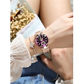 economico Orologi al quarzo-Regalo per la festa della mamma per donne Orologio al quarzo Orologio da polso Orologio con strass Orologio impermeabile cinturino in acciaio inox