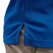 cheap Men&#039;s Classic Polo-Men&#039;s Golf Shirt Golf Polos Shirts Work Casual Lapel Short Sleeve Basic Modern Plain Patchwork Buttons Summer Regular Fit Blue Sky Blue Army Green Golf Shirt