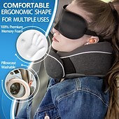 cheap Bedding Accessories-Travel Neck Pillow Chin Support Pillow Adjustable 100% Pure Memory Foam, New Ergonomic Design Soft Best Full Neck Surround Pillow Sleep for Home, Airplanes &amp; Car