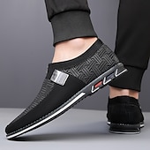 billige Uformelt-svarte slip-on joggesko for menn med teksturert design – komfortable sko for fritids- og hverdagsbruk