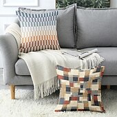 baratos Fronhas de Almofadas de Decoração-Capa de Almofadas Decorativas Geométricas 1PC Capa de Almofada Quadrada Macia para Sofá de Quarto Sala de Estar