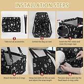 abordables Fundas de asiento para coche-Asiento elevador para coche plegable para perros, impermeable y transpirable, bolsa de viaje para perros pequeños y medianos