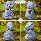 abordables Éclairage paysager-1 pièce de lumière décorative solaire d'extérieur pour chien, cour, jardin, parc, pelouse, chemin, lumineux, mignon, chien, paysage, cadeau, ornement