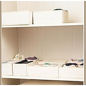 economico Organizzatori di Cassetti per Vestiti-Set di 4 contenitori per calzini e biancheria intima, contenitori portaoggetti in cotone e lino lavabili di alta qualità, organizer per biancheria intima e reggiseni, set per riporre vestiti e