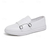 voordelige Hereninstappers &amp; loafers-Witte instappers met monniksband voor heren – elegante casual schoenen voor op kantoor, evenementen en zakelijke casuals